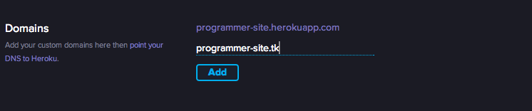 heroku domain settings